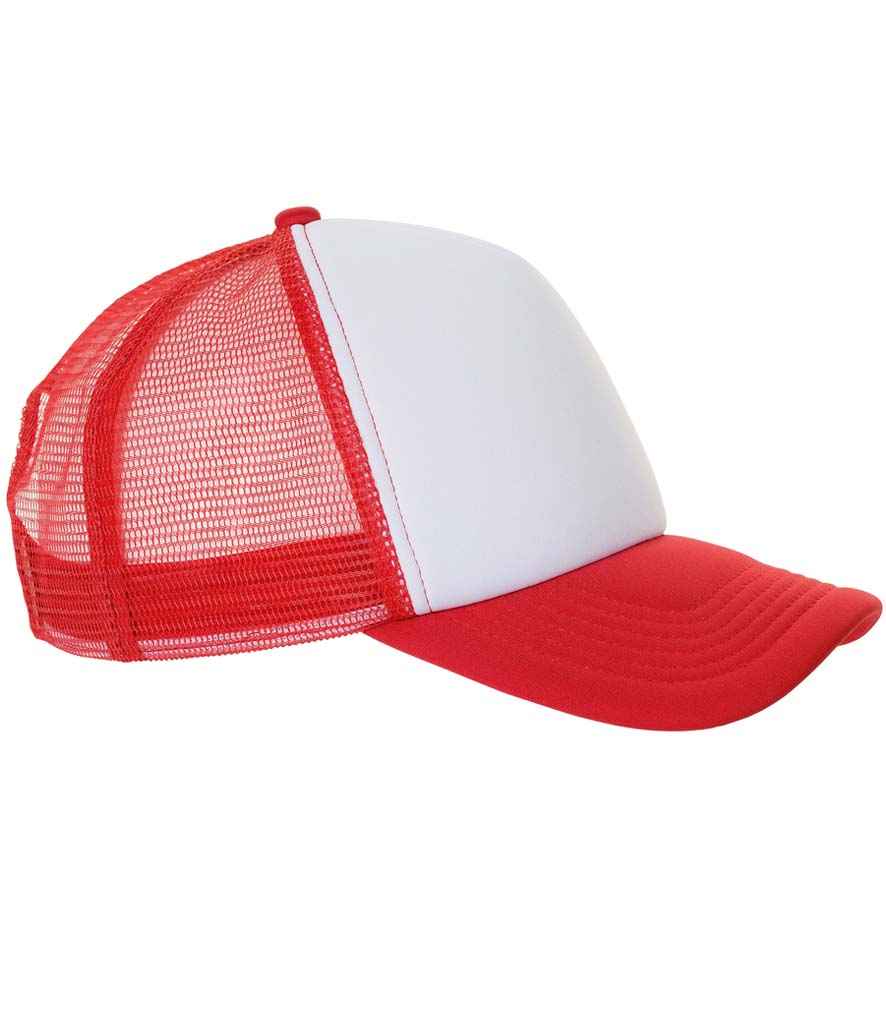 SOL'S Bubble Contrast Cap in ONE White Red by SOL'S — Custom branded clothing by Print Press, featuring premium embroidery produced in our specialist print lab in the UK.