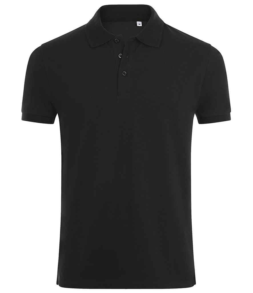 SOL'S Phoenix Piqué Polo Shirt in Black by SOL'S — Custom branded clothing by Print Press, featuring premium embroidery produced in our specialist print lab in the UK.