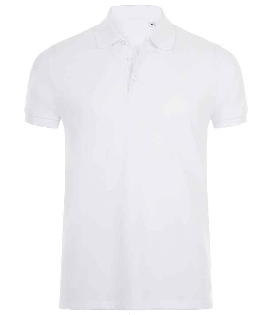 SOL'S Phoenix Piqué Polo Shirt in White by SOL'S — Custom branded clothing by Print Press, featuring premium embroidery produced in our specialist print lab in the UK.