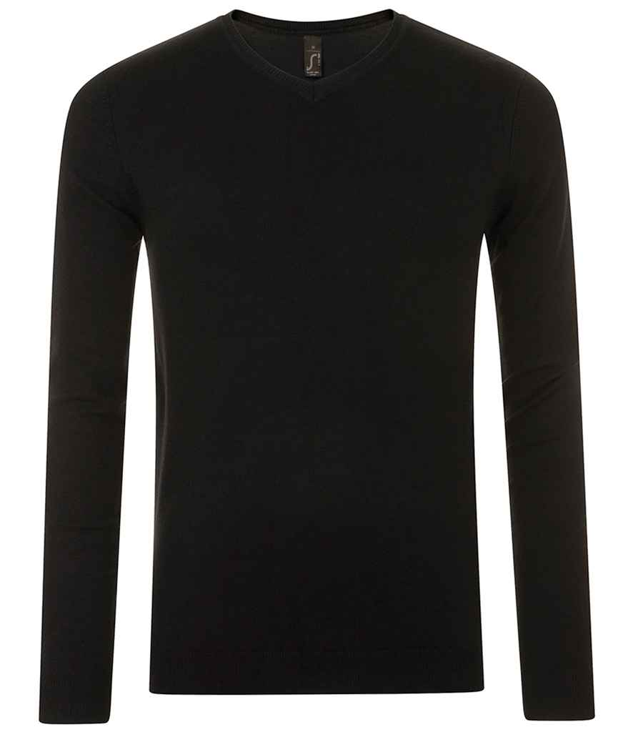 SOL'S Glory V Neck Sweater in Black by SOL'S — Custom branded clothing by Print Press, featuring premium embroidery produced in our specialist print lab in the UK.