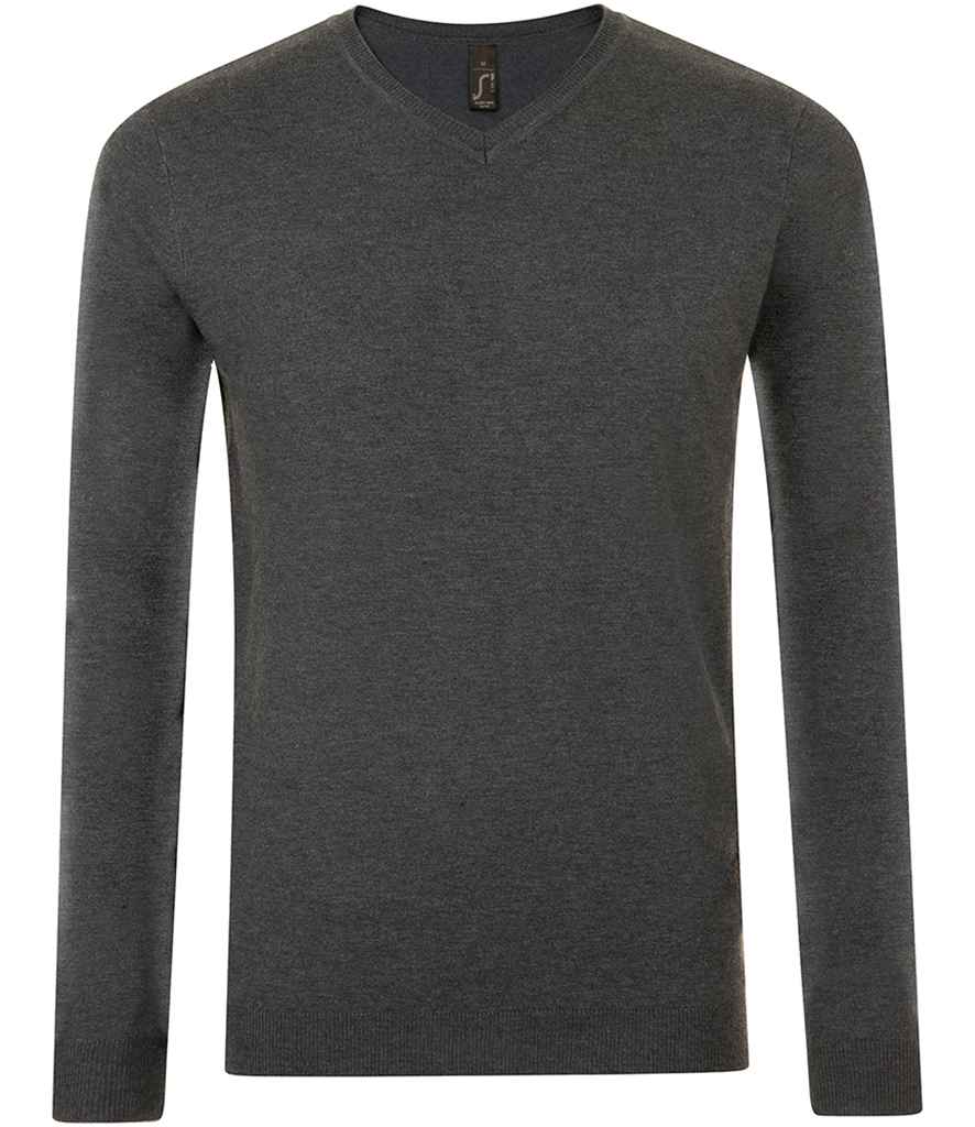 SOL'S Glory V Neck Sweater in Charcoal Marl by SOL'S — Custom branded clothing by Print Press, featuring premium embroidery produced in our specialist print lab in the UK.