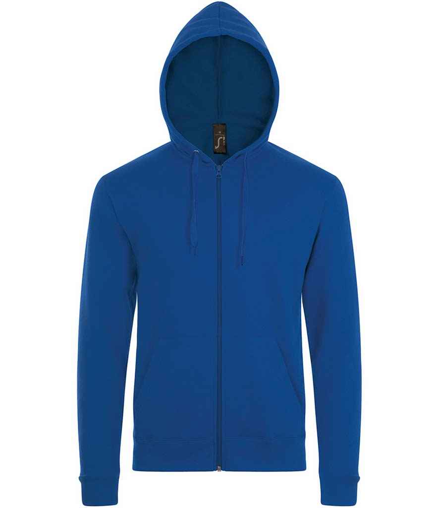SOL'S Stone Zip Hooded Sweatshirt in Royal Blue by SOL'S — Custom branded clothing by Print Press, featuring premium embroidery produced in our specialist print lab in the UK.