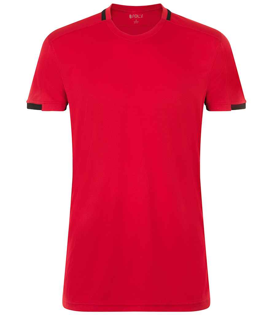 SOL'S Classico Contrast T-Shirt in Red Black by SOL'S — Custom branded clothing by Print Press, featuring premium embroidery produced in our specialist print lab in the UK.