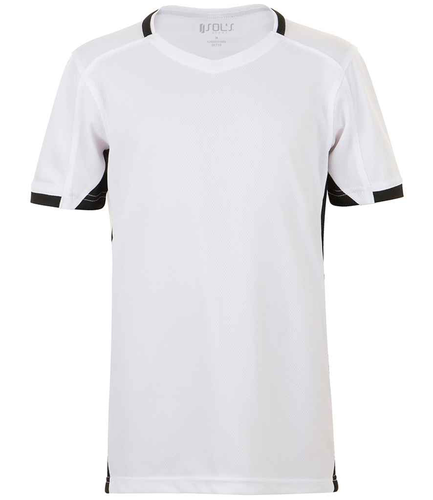 SOL'S Kids Classico Contrast T-Shirt in White Black by SOL'S — Custom branded clothing by Print Press, featuring premium embroidery produced in our specialist print lab in the UK.