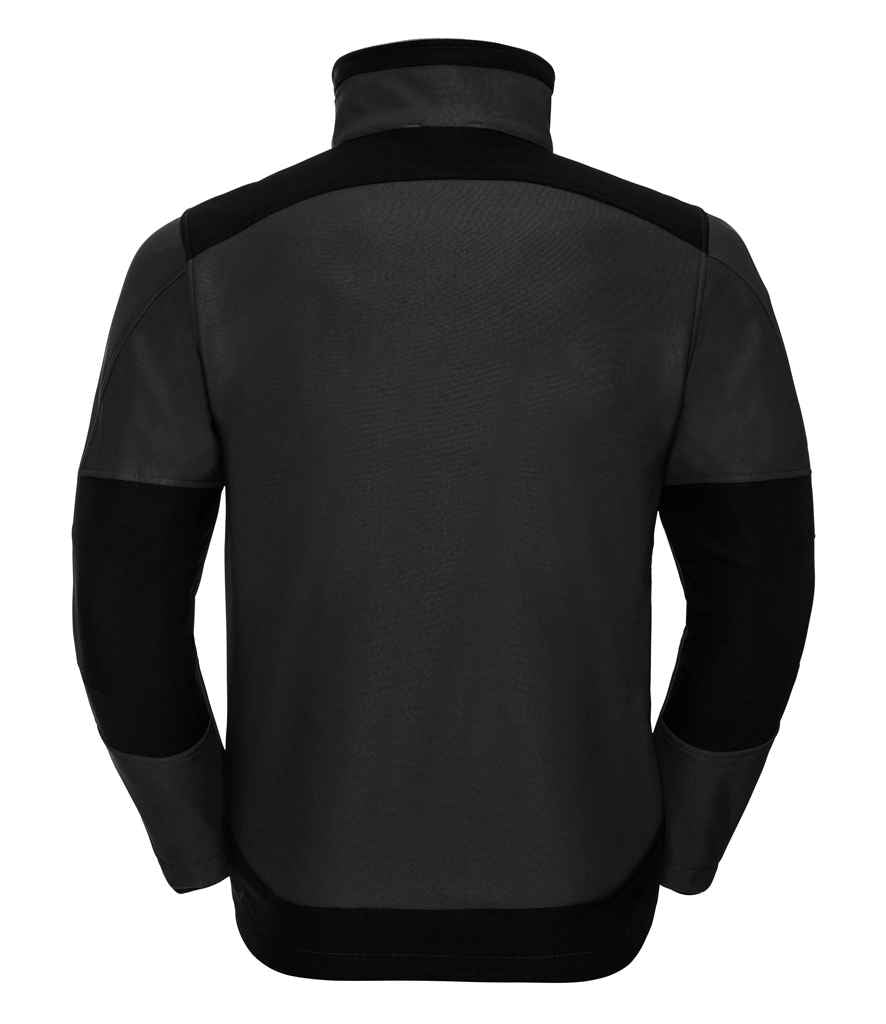 Russell Soft Shell Workwear Jacket in by Russell — Custom branded clothing by Print Press, featuring premium embroidery produced in our specialist print lab in the UK.