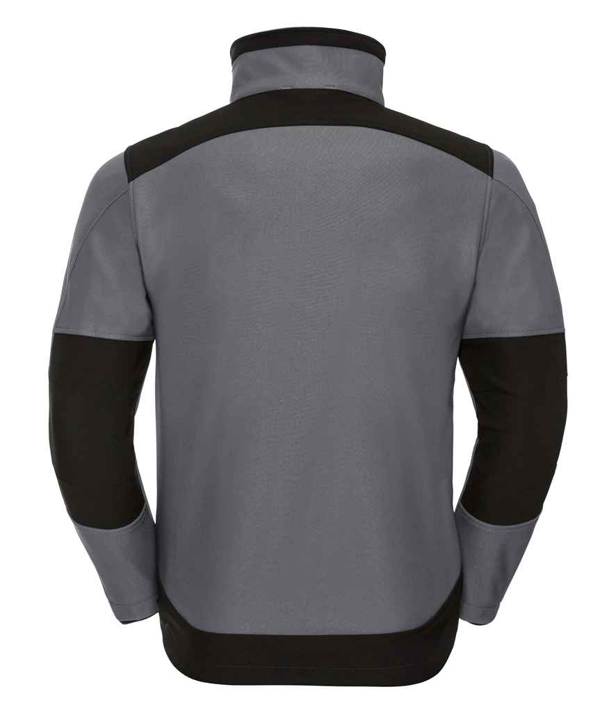 Russell Soft Shell Workwear Jacket in by Russell — Custom branded clothing by Print Press, featuring premium embroidery produced in our specialist print lab in the UK.