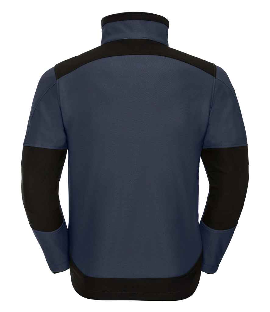 Russell Soft Shell Workwear Jacket in by Russell — Custom branded clothing by Print Press, featuring premium embroidery produced in our specialist print lab in the UK.