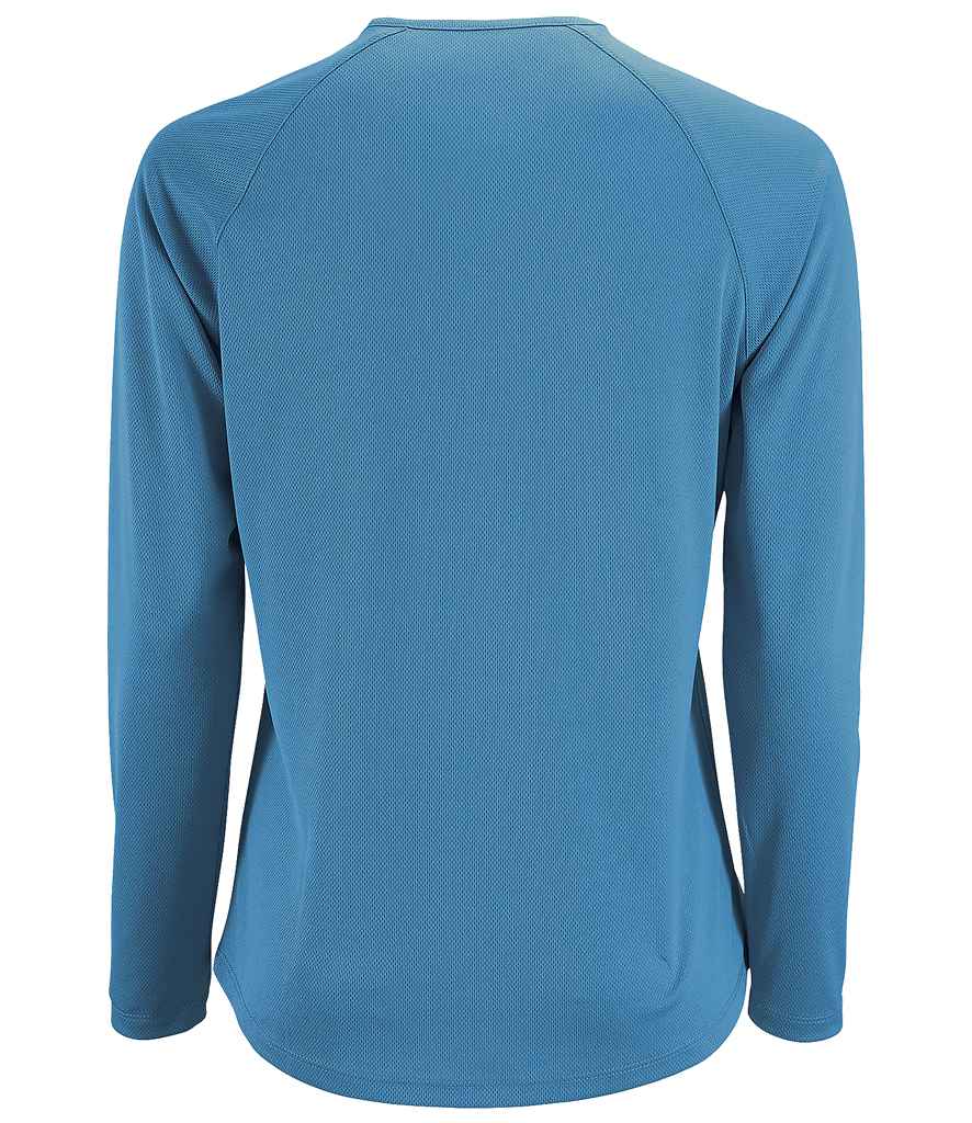 SOL'S Ladies Sporty Long Sleeve Performance T-Shirt in by SOL'S — Custom branded clothing by Print Press, featuring premium embroidery produced in our specialist print lab in the UK.