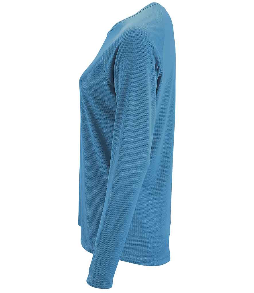 SOL'S Ladies Sporty Long Sleeve Performance T-Shirt in by SOL'S — Custom branded clothing by Print Press, featuring premium embroidery produced in our specialist print lab in the UK.