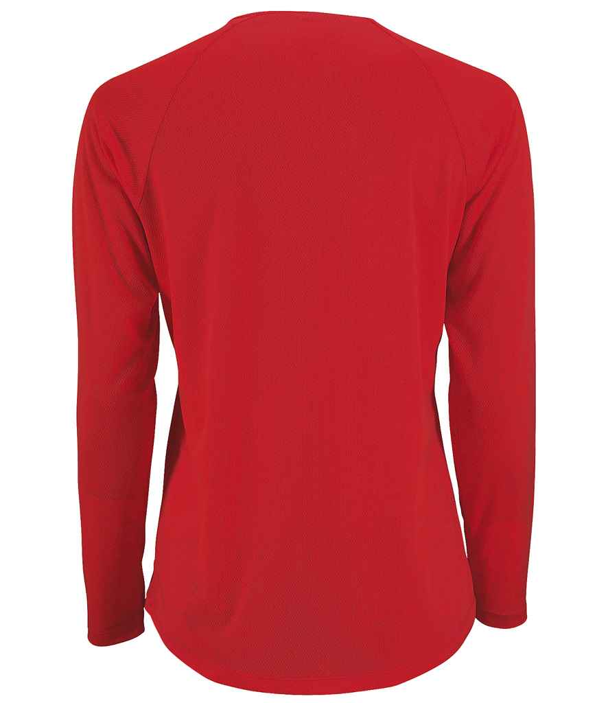 SOL'S Ladies Sporty Long Sleeve Performance T-Shirt in by SOL'S — Custom branded clothing by Print Press, featuring premium embroidery produced in our specialist print lab in the UK.