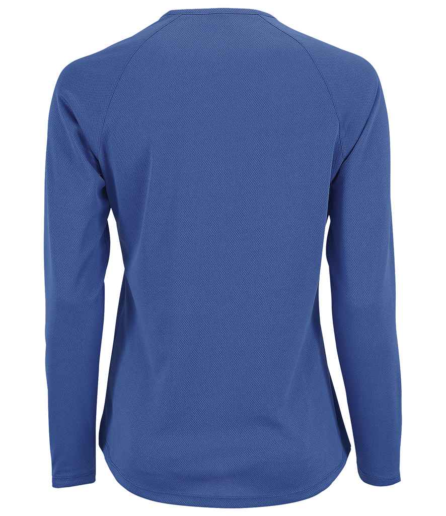 SOL'S Ladies Sporty Long Sleeve Performance T-Shirt in by SOL'S — Custom branded clothing by Print Press, featuring premium embroidery produced in our specialist print lab in the UK.