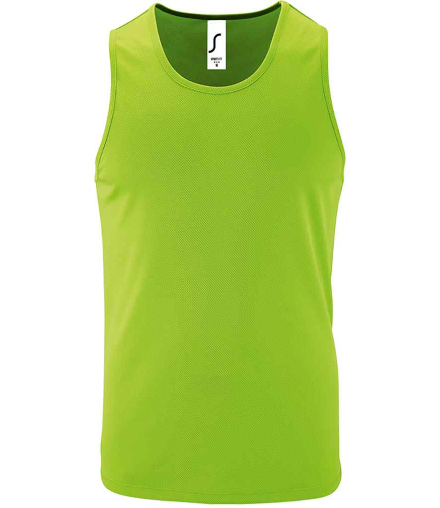 SOL'S Sporty Performance Tank Top in Neon Green by SOL'S — Custom branded clothing by Print Press, featuring premium embroidery produced in our specialist print lab in the UK.