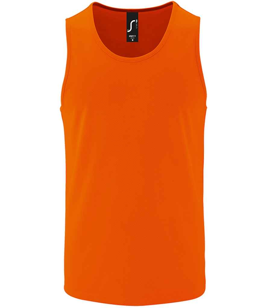 SOL'S Sporty Performance Tank Top in Neon Orange by SOL'S — Custom branded clothing by Print Press, featuring premium embroidery produced in our specialist print lab in the UK.