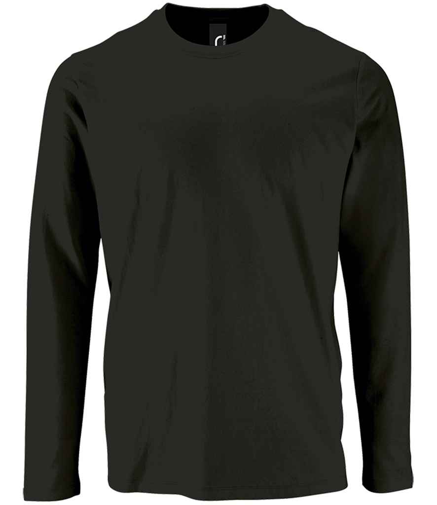 SOL'S Imperial Long Sleeve T-Shirt in Deep Black by SOL'S — Custom branded clothing by Print Press, featuring premium embroidery produced in our specialist print lab in the UK.