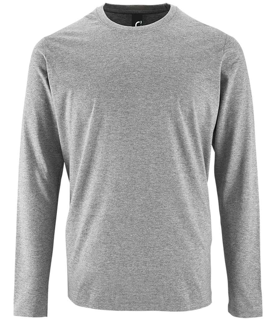 SOL'S Imperial Long Sleeve T-Shirt in Grey Marl by SOL'S — Custom branded clothing by Print Press, featuring premium embroidery produced in our specialist print lab in the UK.