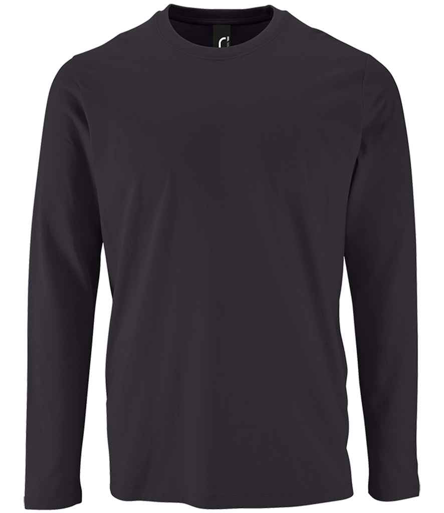 SOL'S Imperial Long Sleeve T-Shirt in Mouse Grey by SOL'S — Custom branded clothing by Print Press, featuring premium embroidery produced in our specialist print lab in the UK.