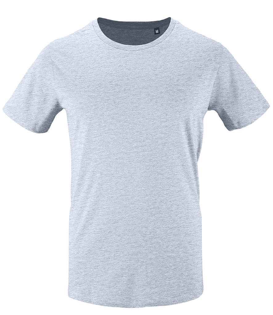 SOL'S Milo Organic T-Shirt in Heather Sky by SOL'S — Custom branded clothing by Print Press, featuring premium embroidery produced in our specialist print lab in the UK.