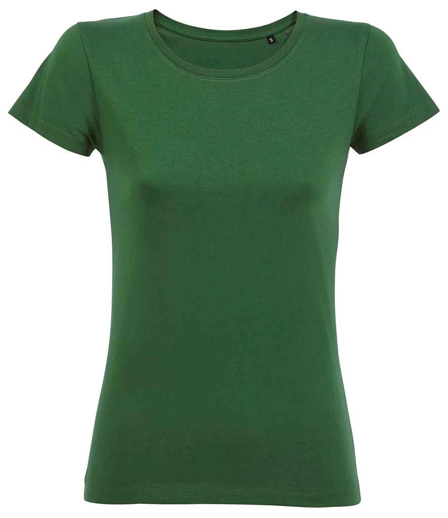 SOL'S Ladies Milo Organic T-Shirt in Bottle Green by SOL'S — Custom branded clothing by Print Press, featuring premium embroidery produced in our specialist print lab in the UK.