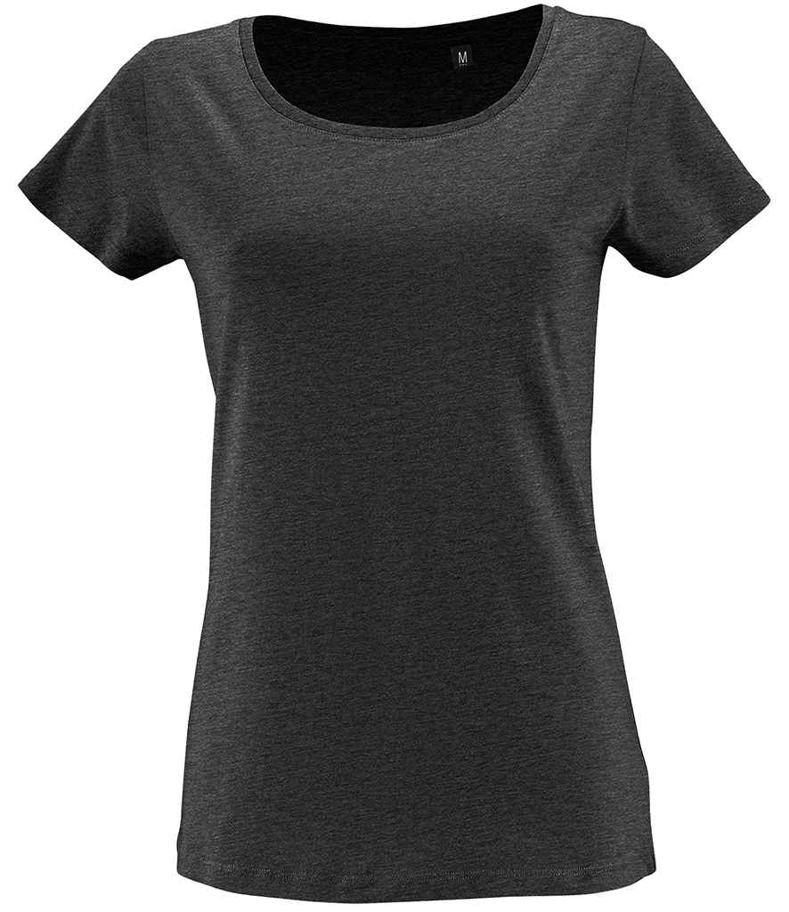 SOL'S Ladies Milo Organic T-Shirt in Charcoal Marl by SOL'S — Custom branded clothing by Print Press, featuring premium embroidery produced in our specialist print lab in the UK.