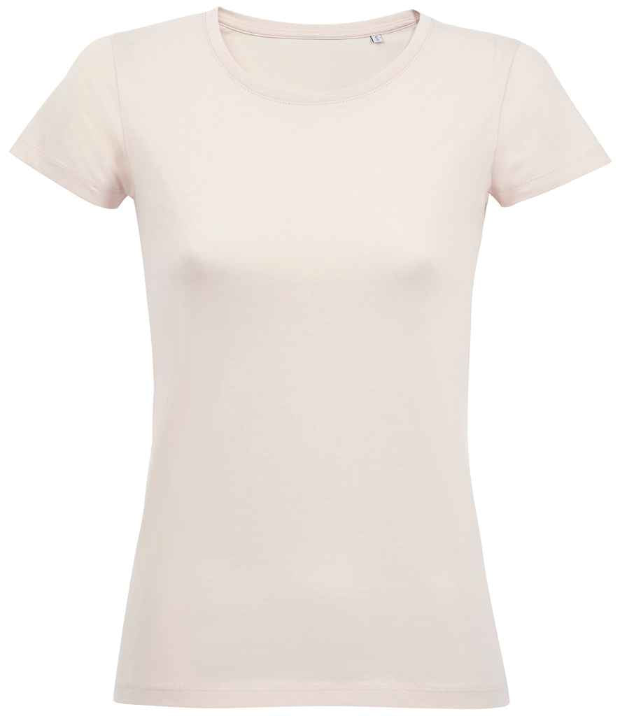SOL'S Ladies Milo Organic T-Shirt in Creamy Pink by SOL'S — Custom branded clothing by Print Press, featuring premium embroidery produced in our specialist print lab in the UK.