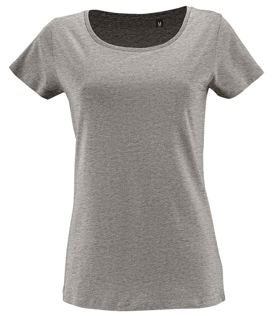 SOL'S Ladies Milo Organic T-Shirt in Grey Marl by SOL'S — Custom branded clothing by Print Press, featuring premium embroidery produced in our specialist print lab in the UK.
