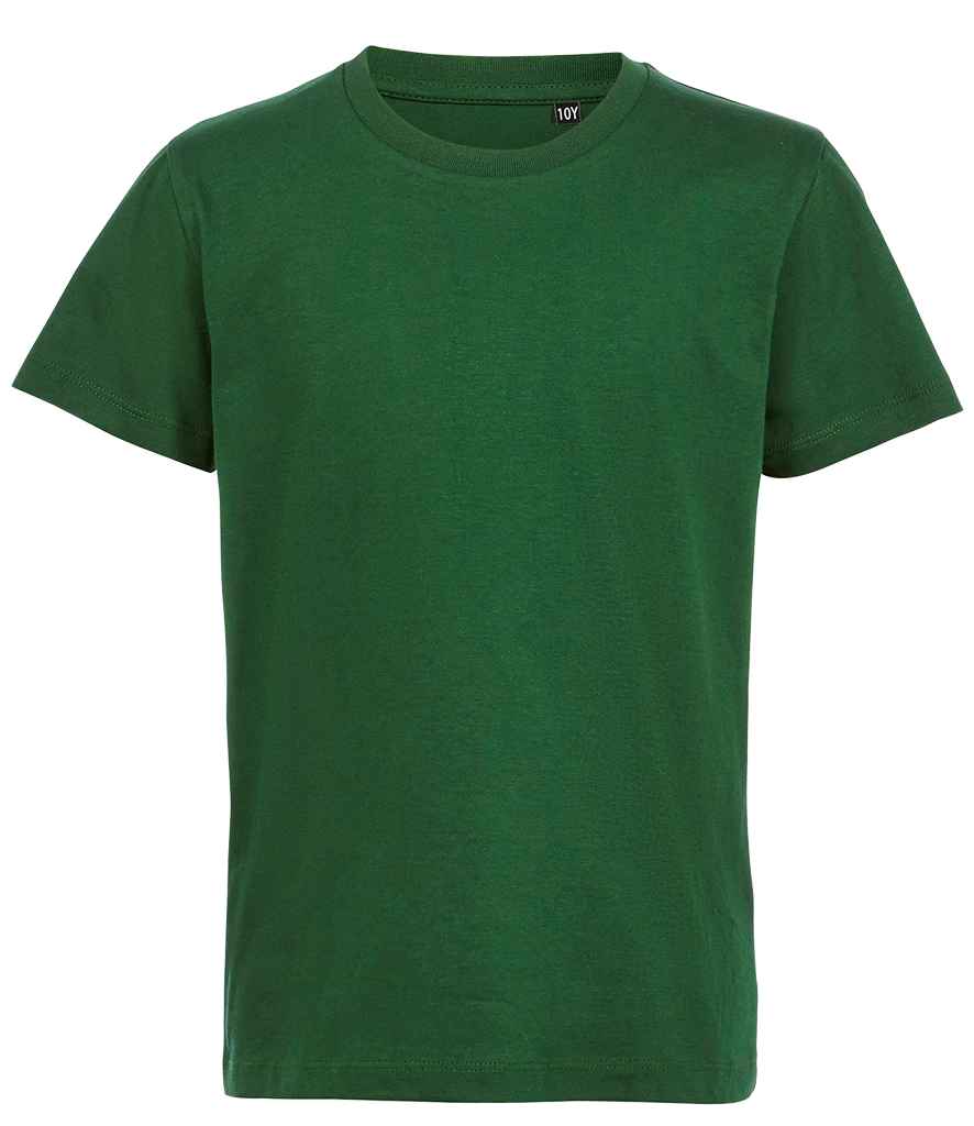 SOL'S Kids Milo Organic T-Shirt in Bottle Green by SOL'S — Custom branded clothing by Print Press, featuring premium embroidery produced in our specialist print lab in the UK.
