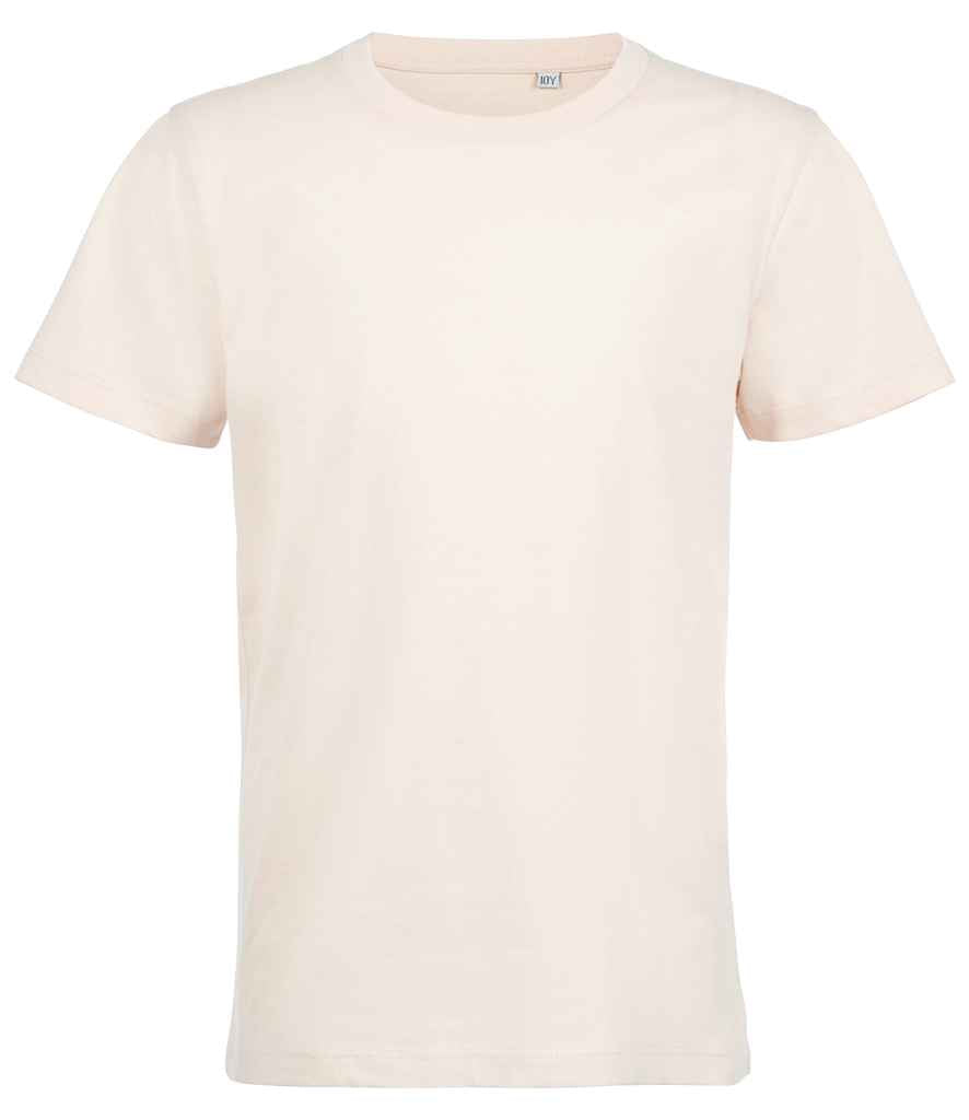 SOL'S Kids Milo Organic T-Shirt in Creamy Pink by SOL'S — Custom branded clothing by Print Press, featuring premium embroidery produced in our specialist print lab in the UK.