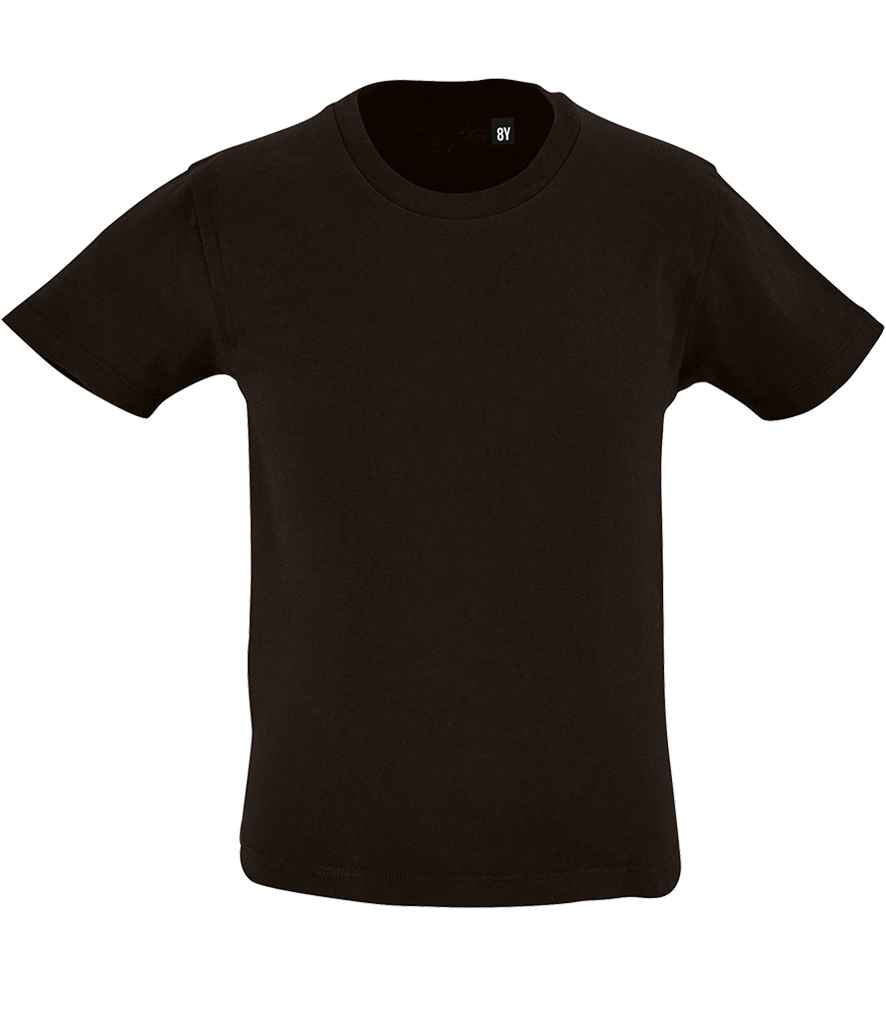 SOL'S Kids Milo Organic T-Shirt in Deep Black by SOL'S — Custom branded clothing by Print Press, featuring premium embroidery produced in our specialist print lab in the UK.