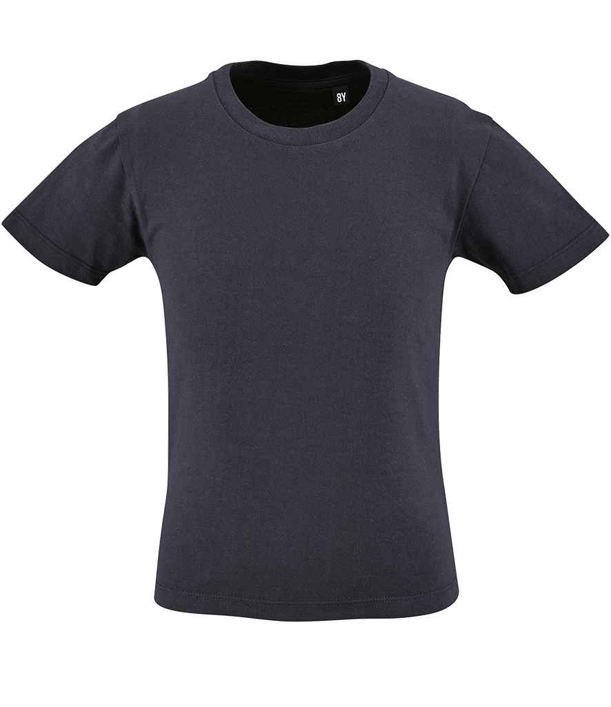 SOL'S Kids Milo Organic T-Shirt in French Navy by SOL'S — Custom branded clothing by Print Press, featuring premium embroidery produced in our specialist print lab in the UK.