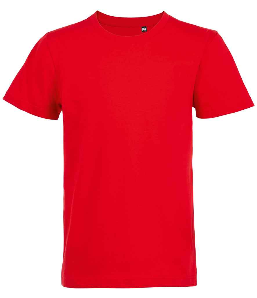 SOL'S Kids Milo Organic T-Shirt in Red by SOL'S — Custom branded clothing by Print Press, featuring premium embroidery produced in our specialist print lab in the UK.