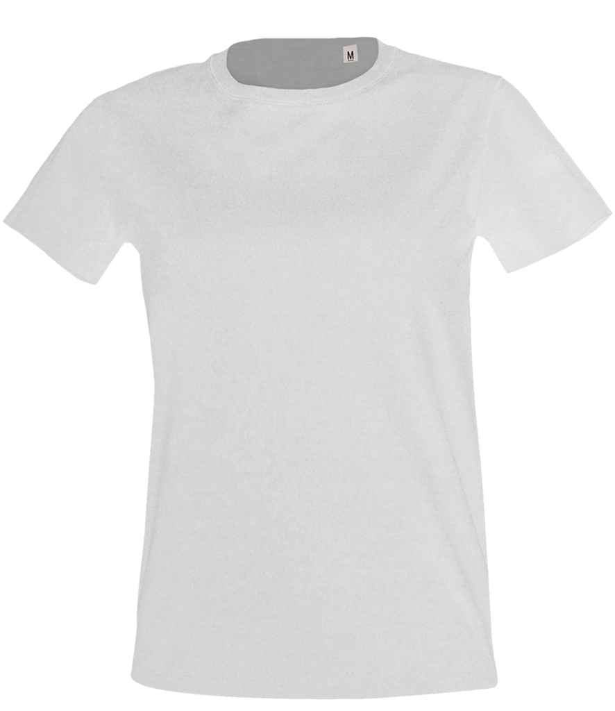 SOL'S Ladies Imperial Fit T-Shirt in White by SOL'S — Custom branded clothing by Print Press, featuring premium embroidery produced in our specialist print lab in the UK.