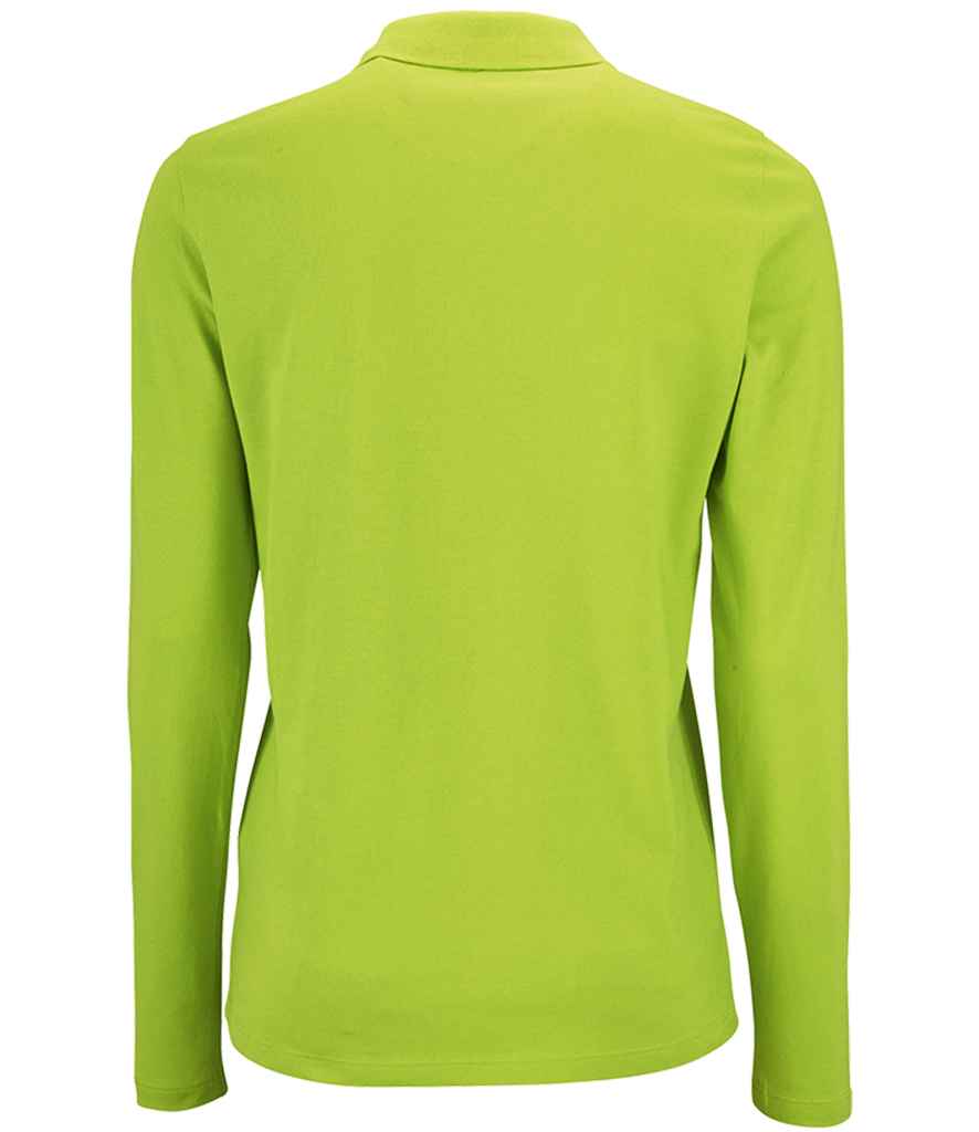 SOL'S Ladies Perfect Long Sleeve Piqué Polo Shirt in by SOL'S — Custom branded clothing by Print Press, featuring premium embroidery produced in our specialist print lab in the UK.