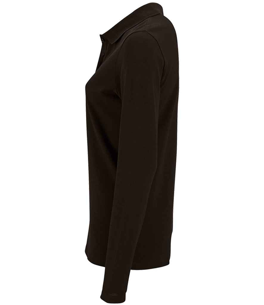 SOL'S Ladies Perfect Long Sleeve Piqué Polo Shirt in by SOL'S — Custom branded clothing by Print Press, featuring premium embroidery produced in our specialist print lab in the UK.