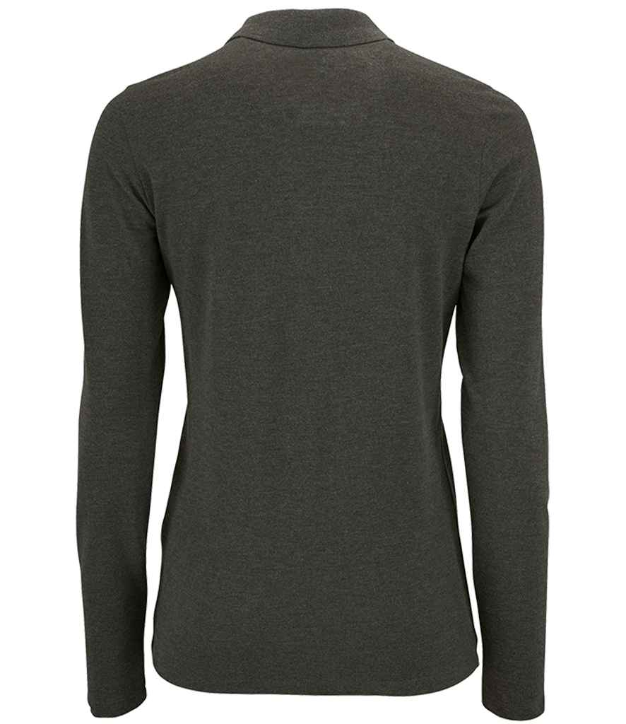 SOL'S Ladies Perfect Long Sleeve Piqué Polo Shirt in by SOL'S — Custom branded clothing by Print Press, featuring premium embroidery produced in our specialist print lab in the UK.