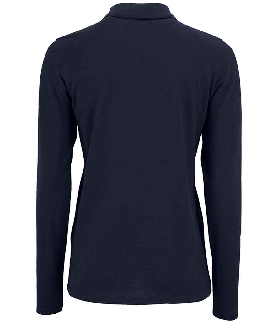 SOL'S Ladies Perfect Long Sleeve Piqué Polo Shirt in by SOL'S — Custom branded clothing by Print Press, featuring premium embroidery produced in our specialist print lab in the UK.