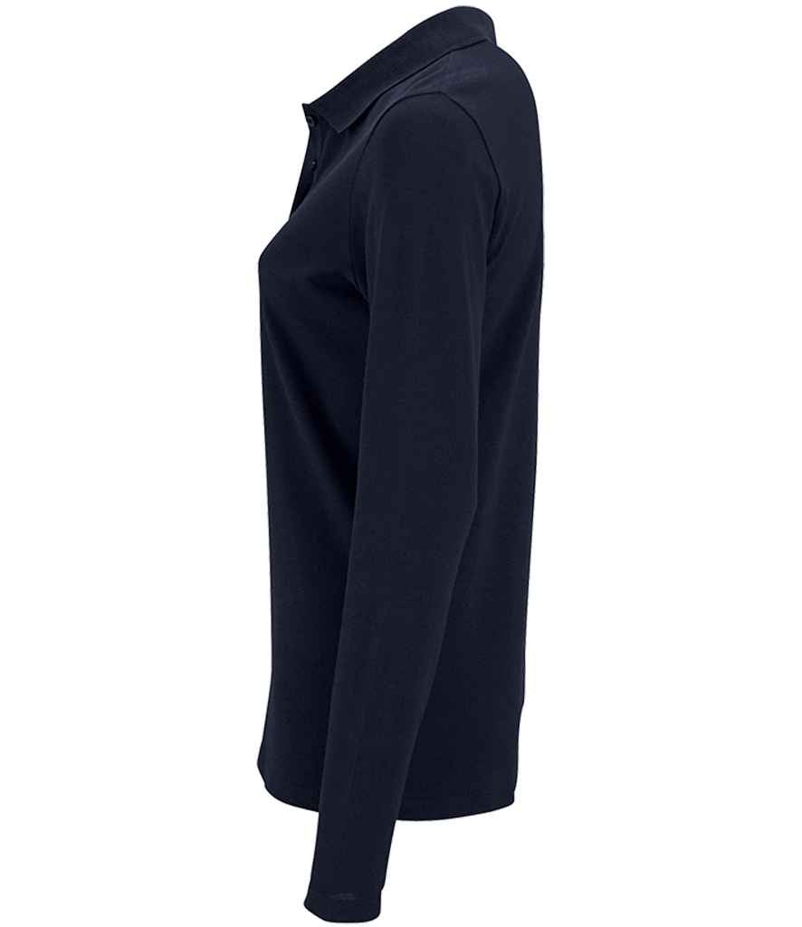 SOL'S Ladies Perfect Long Sleeve Piqué Polo Shirt in by SOL'S — Custom branded clothing by Print Press, featuring premium embroidery produced in our specialist print lab in the UK.