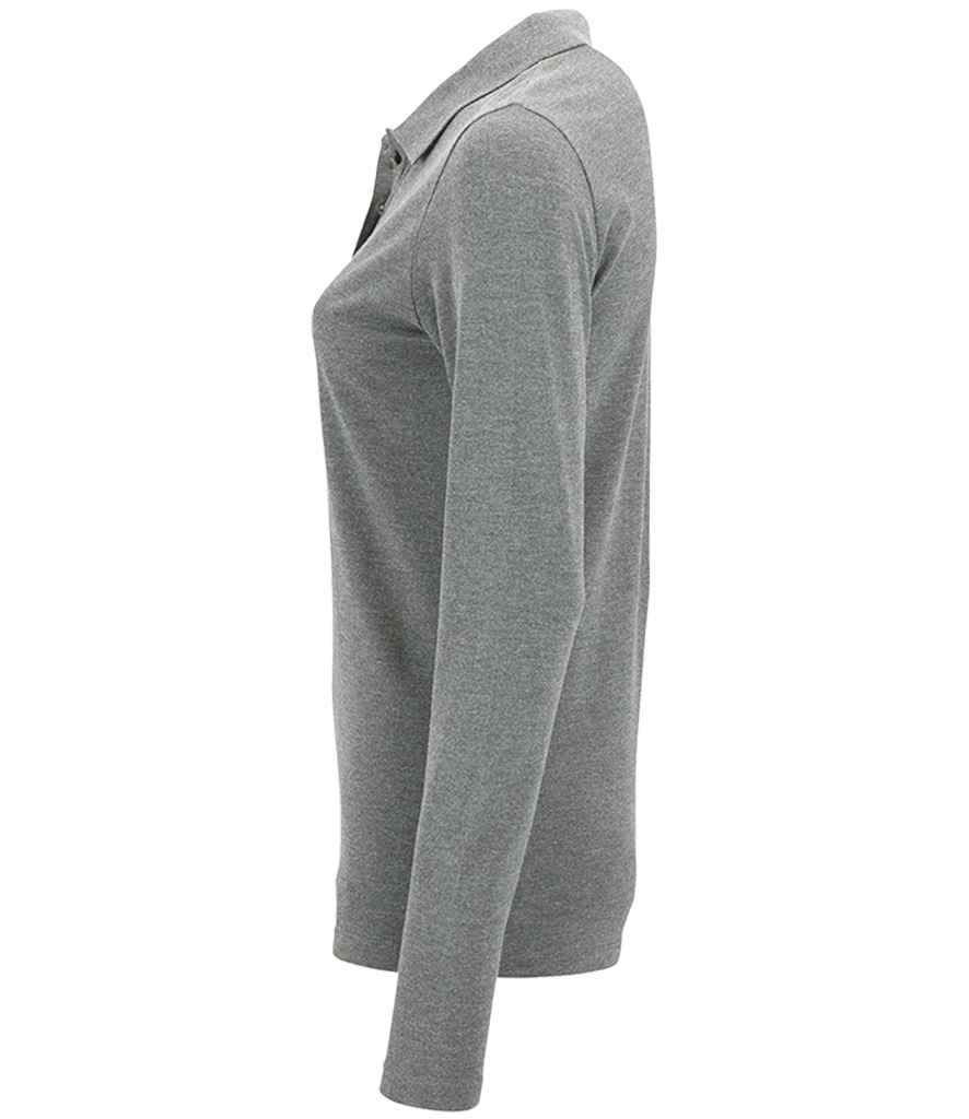 SOL'S Ladies Perfect Long Sleeve Piqué Polo Shirt in by SOL'S — Custom branded clothing by Print Press, featuring premium embroidery produced in our specialist print lab in the UK.