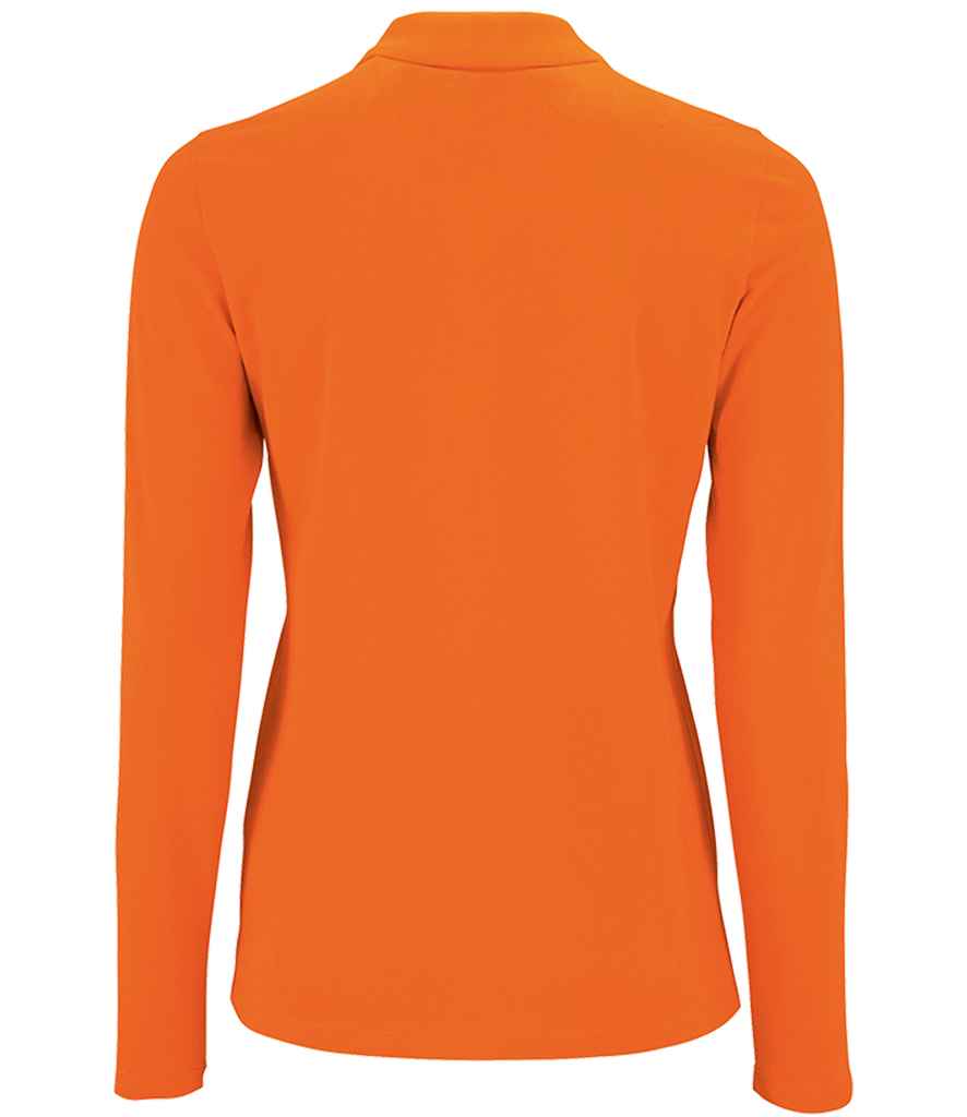 SOL'S Ladies Perfect Long Sleeve Piqué Polo Shirt in by SOL'S — Custom branded clothing by Print Press, featuring premium embroidery produced in our specialist print lab in the UK.