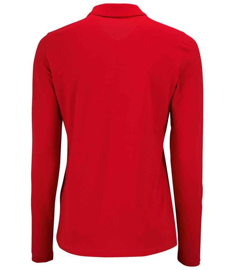 SOL'S Ladies Perfect Long Sleeve Piqué Polo Shirt in by SOL'S — Custom branded clothing by Print Press, featuring premium embroidery produced in our specialist print lab in the UK.