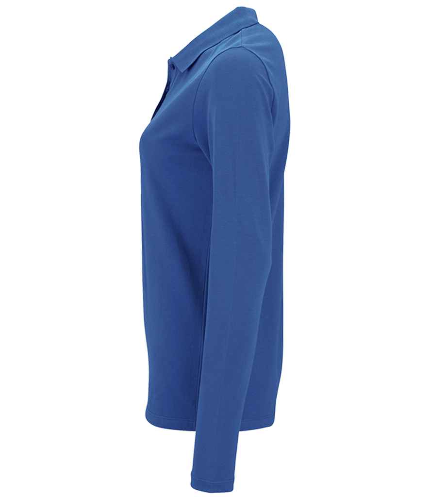 SOL'S Ladies Perfect Long Sleeve Piqué Polo Shirt in by SOL'S — Custom branded clothing by Print Press, featuring premium embroidery produced in our specialist print lab in the UK.