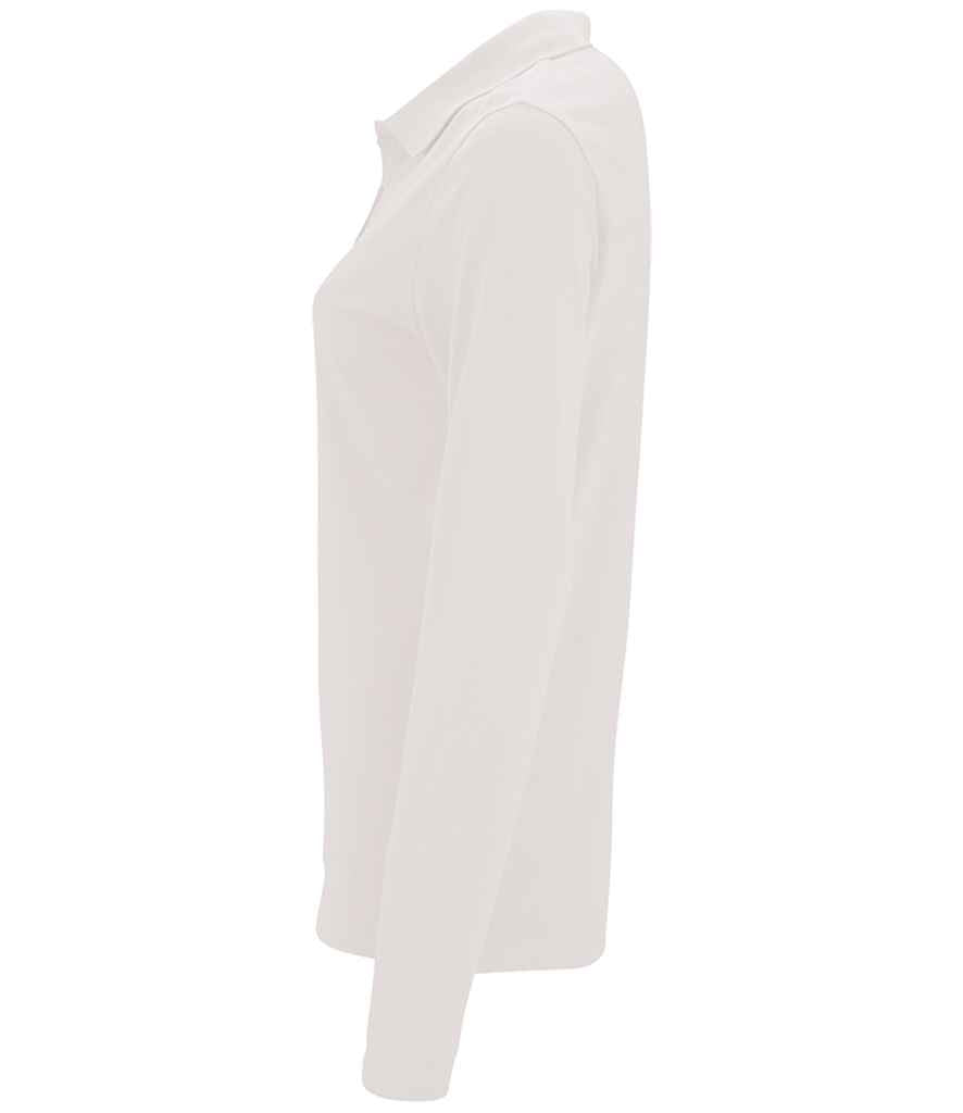 SOL'S Ladies Perfect Long Sleeve Piqué Polo Shirt in by SOL'S — Custom branded clothing by Print Press, featuring premium embroidery produced in our specialist print lab in the UK.