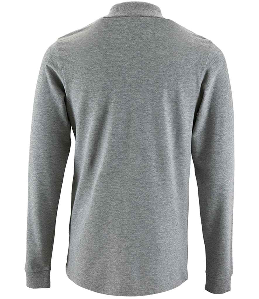 SOL'S Perfect Long Sleeve Piqué Polo Shirt in by SOL'S — Custom branded clothing by Print Press, featuring premium embroidery produced in our specialist print lab in the UK.