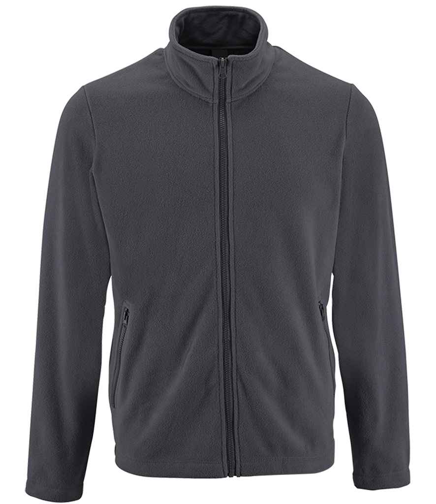 SOL'S Norman Fleece Jacket in Charcoal by SOL'S — Custom branded clothing by Print Press, featuring premium embroidery produced in our specialist print lab in the UK.