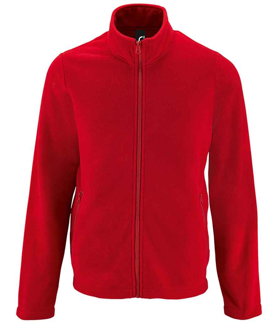 SOL'S Norman Fleece Jacket in Red by SOL'S — Custom branded clothing by Print Press, featuring premium embroidery produced in our specialist print lab in the UK.