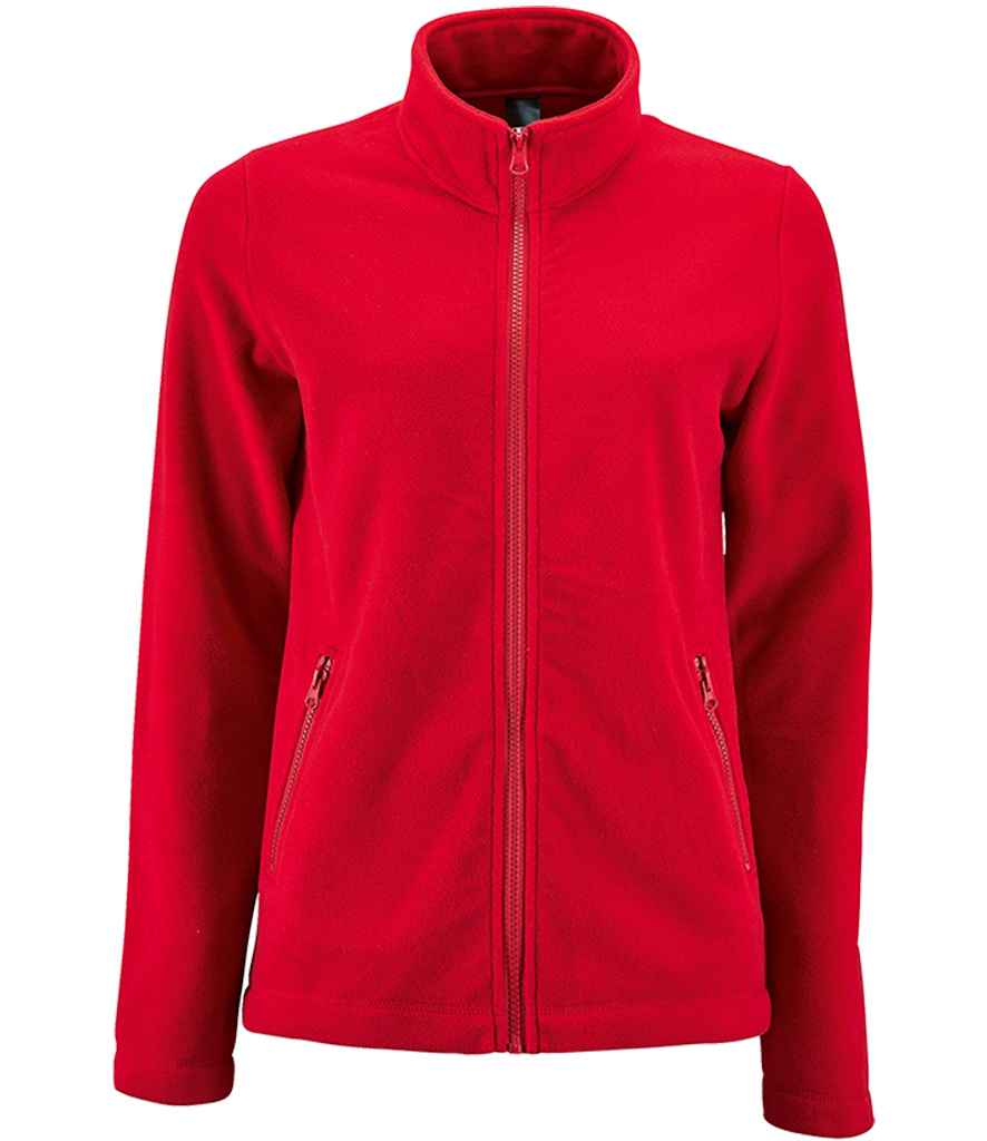 SOL'S Ladies Norman Fleece Jacket in Red by SOL'S — Custom branded clothing by Print Press, featuring premium embroidery produced in our specialist print lab in the UK.