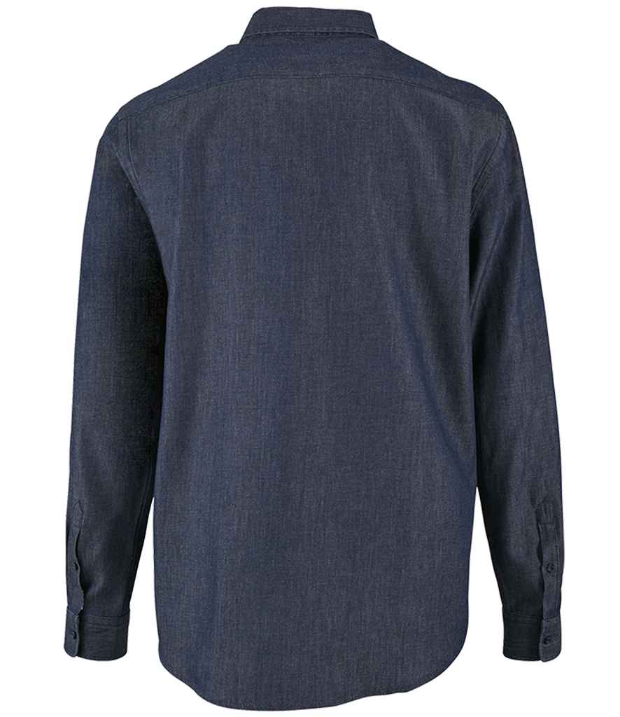 SOL'S Barry Long Sleeve Denim Shirt in by SOL'S — Custom branded clothing by Print Press, featuring premium embroidery produced in our specialist print lab in the UK.