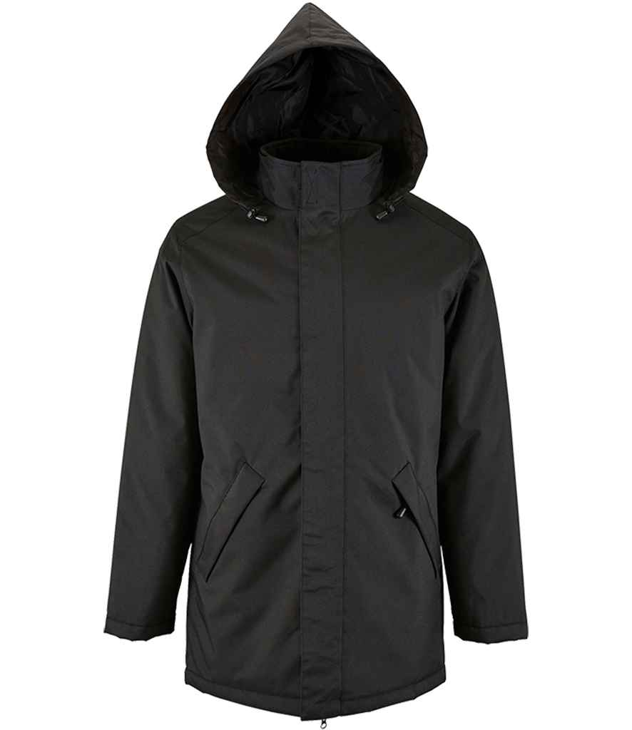 SOL'S Unisex Robyn Padded Jacket in Black by SOL'S — Custom branded clothing by Print Press, featuring premium embroidery produced in our specialist print lab in the UK.