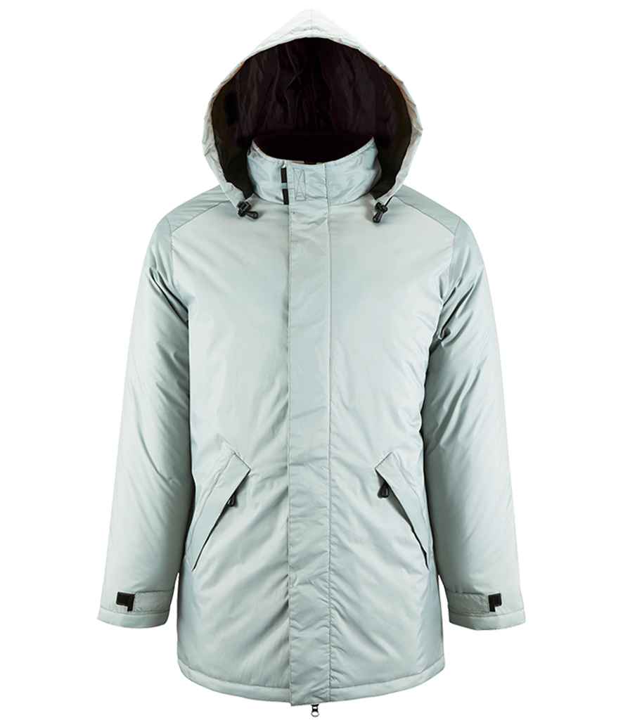 SOL'S Unisex Robyn Padded Jacket in Metal Grey by SOL'S — Custom branded clothing by Print Press, featuring premium embroidery produced in our specialist print lab in the UK.
