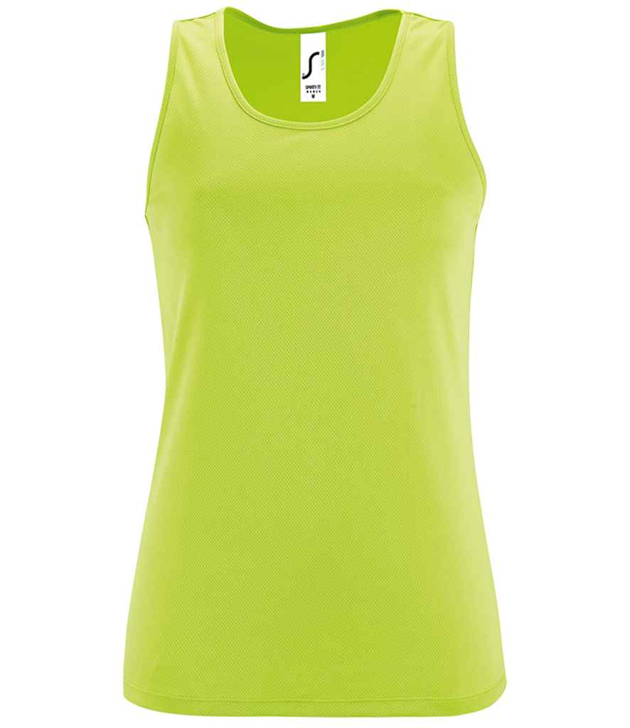 SOL'S Ladies Sporty Performance Tank Top in Apple Green by SOL'S — Custom branded clothing by Print Press, featuring premium embroidery produced in our specialist print lab in the UK.