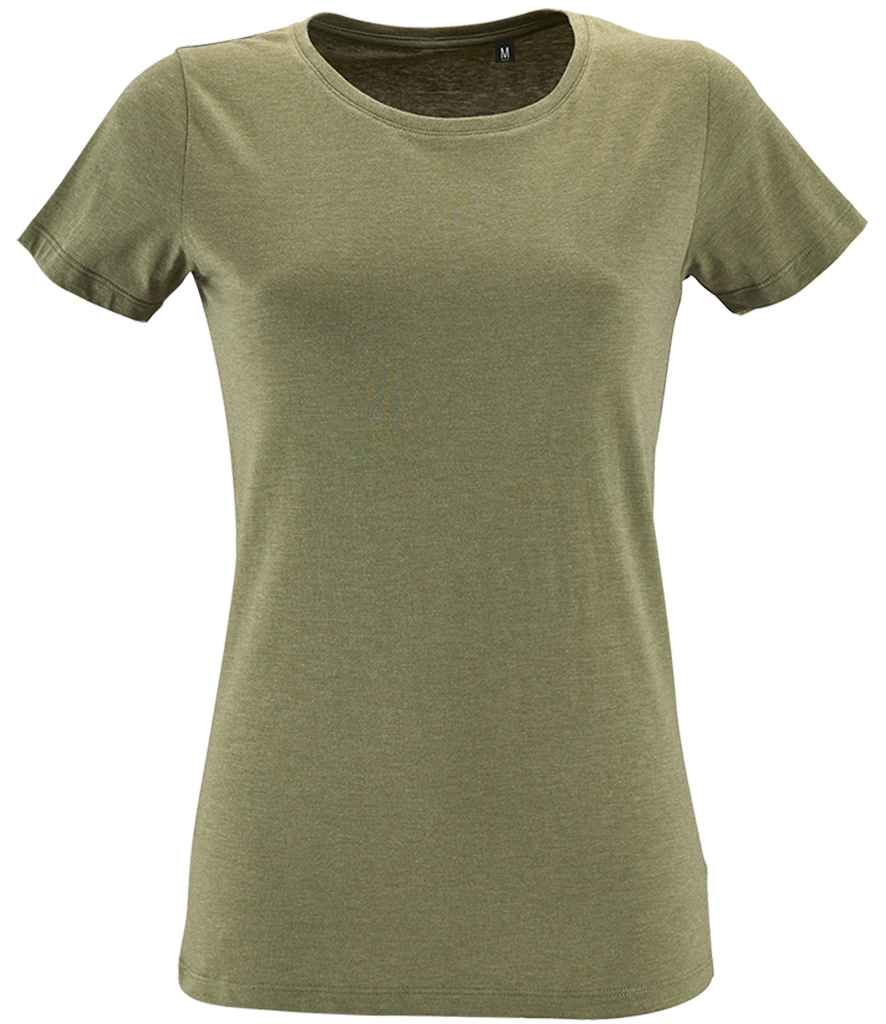 SOL'S Ladies Regent Fit T-Shirt in Heather Khaki by SOL'S — Custom branded clothing by Print Press, featuring premium embroidery produced in our specialist print lab in the UK.